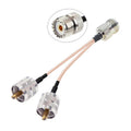 UHF Female To 2 UHF Male 1 In 2 Cable SO239 To PL259Y Adapter Cable, 15cm, 20cm, 30cm