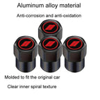 2 Sets Car Modification Aluminum Tire Valve Caps, Graphic Model, Alphabet Model, Red Logo, Blue Logo