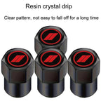 2 Sets Car Modification Aluminum Tire Valve Caps, Graphic Model, Alphabet Model, Red Logo, Blue Logo