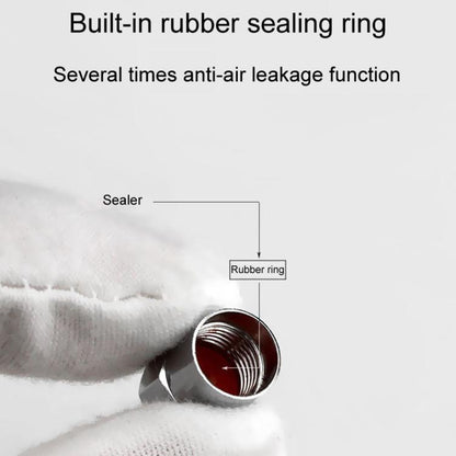 2 Sets Car Modification Aluminum Tire Valve Caps, Graphic Model, Alphabet Model, Red Logo, Blue Logo