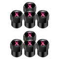 2 Sets Car Modification Aluminum Tire Valve Caps, Auspicious Clouds, Colorful Ribbon