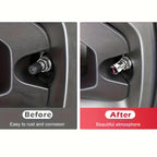 2 Sets Car Modification Aluminum Tire Valve Caps, Auspicious Clouds, Colorful Ribbon