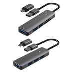 Blueendless Type-C Expansion Dock Multifunctional HUB Docking Station, 4-in-1 USB3.0 x 4, 5-in-1 USB3.0 x 3 + SD/TF3.0