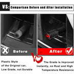 2 Sets Car Modification Aluminum Tire Valve Caps, Red Strip Grid