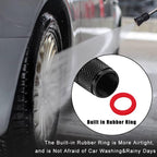 2 Sets Car Modification Aluminum Tire Valve Caps, Red Strip Grid