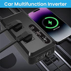 Gurxun Dual Digital Display Car Inverter With 2 USB+2 Type-C Ports, Universal Plug 220V, Universal Plug 110V, Brazil Plug 220V, Brazil Plug 110V, US Plug 110V