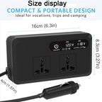 Gurxun Dual Digital Display Car Inverter With 2 USB+2 Type-C Ports, Universal Plug 220V, Universal Plug 110V, Brazil Plug 220V, Brazil Plug 110V, US Plug 110V