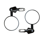 2pcs /Set Motorcycle Rearview Mirror Modified Retro Folding Round E-Bike Universal Reversing Mirror Reflector, Flat, Convex