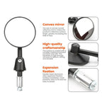 2pcs /Set Motorcycle Rearview Mirror Modified Retro Folding Round E-Bike Universal Reversing Mirror Reflector, Flat, Convex