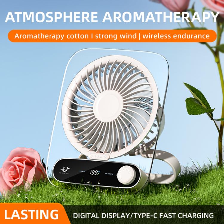 199-speed Desktop wall-mounted Fan With Handle & Light Built-in Aromatherapy Cotton
