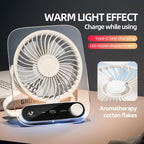199-speed Desktop wall-mounted Fan With Handle & Light Built-in Aromatherapy Cotton