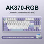 Ajazz AK870 Wireless Bluetooth Tri-mode Mechanical Keyboard RGB DIY Custom Hot Swap Gaming Keyboard, Flying Fish Axis Purple, Flying Fish Axis Black, Gift Axis Purple, Gift Axis Black, Flying Fish Axis Gradient Blue, Flying Fish Axis Gradient Gray