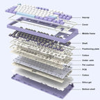 Ajazz AK870 Wireless Bluetooth Tri-mode Mechanical Keyboard RGB DIY Custom Hot Swap Gaming Keyboard, Flying Fish Axis Purple, Flying Fish Axis Black, Gift Axis Purple, Gift Axis Black, Flying Fish Axis Gradient Blue, Flying Fish Axis Gradient Gray