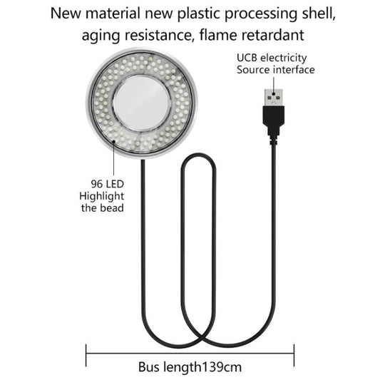 Cell Phone Repair Microscope Ring Polarized LED Light Source Lamps 96 Beads Anti-Glare Fill Lights, MY-038 96 Beads