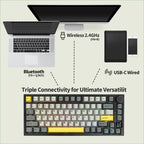 Ajazz AK820 Pro Wireless Bluetooth Tri- mode Custom Hot Swap Gasket Mechanical Gaming Keyboard With TFT Screen, Gift Axis Purple, Flying Fish Spindle Purple, Gift Axis Black, Flying Fish Spindle Black
