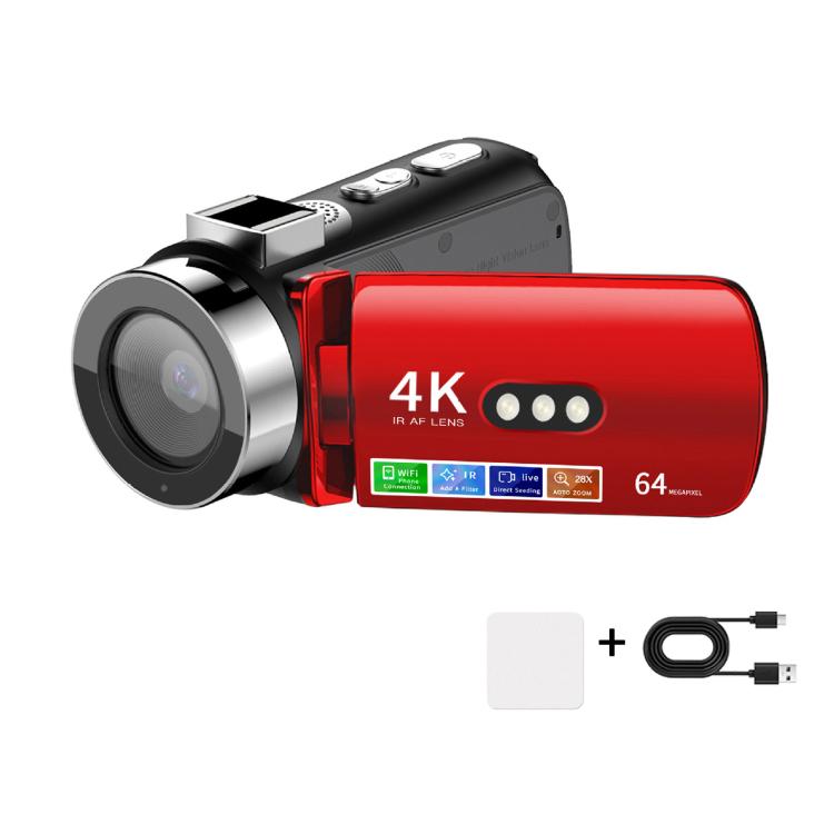 WiFi HD 4K Lightless Colorful Night Vision Digital Video Camera, Black, Black + Fill Light, Black + Lens Hood, Black + Wireless Noise Reduction Microphone, Black + Bracket, Black 4pcs /Set, Red, Red + Fill Light, Red + Lens Hood                        ...
