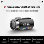 WiFi HD 4K Lightless Colorful Night Vision Digital Video Camera, Black, Black + Fill Light, Black + Lens Hood, Black + Wireless Noise Reduction Microphone, Black + Bracket, Black 4pcs /Set, Red, Red + Fill Light, Red + Lens Hood                        ...