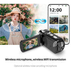 WiFi HD 4K Lightless Colorful Night Vision Digital Video Camera, Black, Black + Fill Light, Black + Lens Hood, Black + Wireless Noise Reduction Microphone, Black + Bracket, Black 4pcs /Set, Red, Red + Fill Light, Red + Lens Hood                        ...