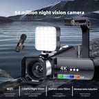 WiFi HD 4K Lightless Colorful Night Vision Digital Video Camera, Black, Black + Fill Light, Black + Lens Hood, Black + Wireless Noise Reduction Microphone, Black + Bracket, Black 4pcs /Set, Red, Red + Fill Light, Red + Lens Hood                        ...