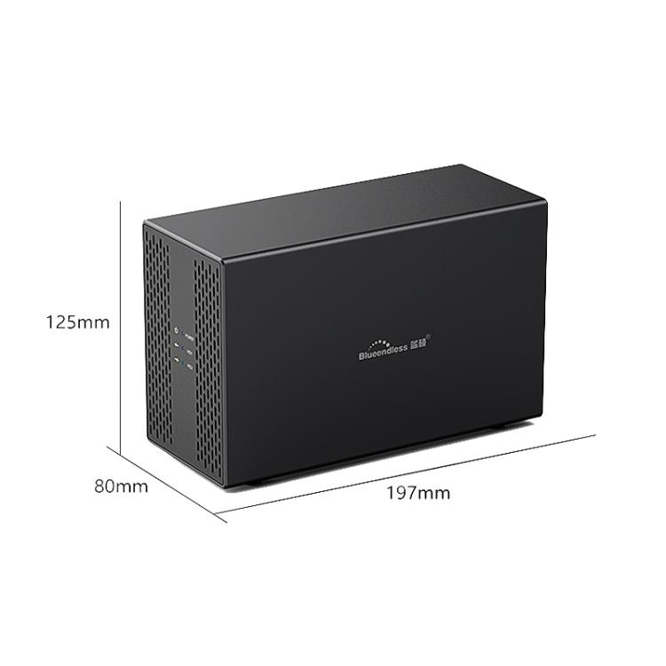 Blueendless DB3502F USB3.0/Type-C Non-array 2.5/3.5-inch Dual-Bay Mobile Hard Disk Box, US Plug, EU Plug, UK Plug, AU Plug