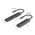 Blueendless Multifunctional Type-C Docking Station, 5-in-1 HDMI + PD + USB3.0 + USB2.0 x 2, 7-in-1 HDMI + PD + USB3.0 + USB2.0 x 2 + SD + TF