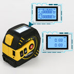 2 in 1 Rechargeable Infrared Laser Rangefinder + 5m Measuring Tape, Laser 40m, Laser 80m