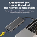 Blueendless Multifunctional Type-C HD Gigabit Network Docking Station, 10-in-1 DP+HDMI Dual 8K, 10-in-1 Dual HDMI 8K+4K