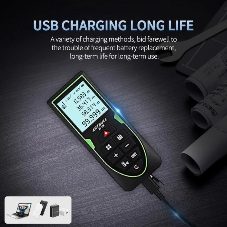 ARTBULL Laser Distance Meter Handheld Room Measuring Instrument Electronic Ruler, ARTBULL 100m