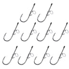 10pcs /Box Crooked Mouth Barbed Sea Fishing Hook Lure Fishing Hanging Shrimp Hook, 4, 3/0, 4/0, 5/0, Mixed Number