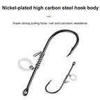 10pcs /Box Crooked Mouth Barbed Sea Fishing Hook Lure Fishing Hanging Shrimp Hook, 4, 3/0, 4/0, 5/0, Mixed Number