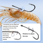 10pcs /Box Crooked Mouth Barbed Sea Fishing Hook Lure Fishing Hanging Shrimp Hook, 4, 3/0, 4/0, 5/0, Mixed Number