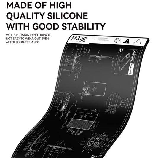 Cell Phone Computer Repair Workbench Heat Insulation Mat High Temperature Resistant Odorless Silicone Mat, M3 (Black)