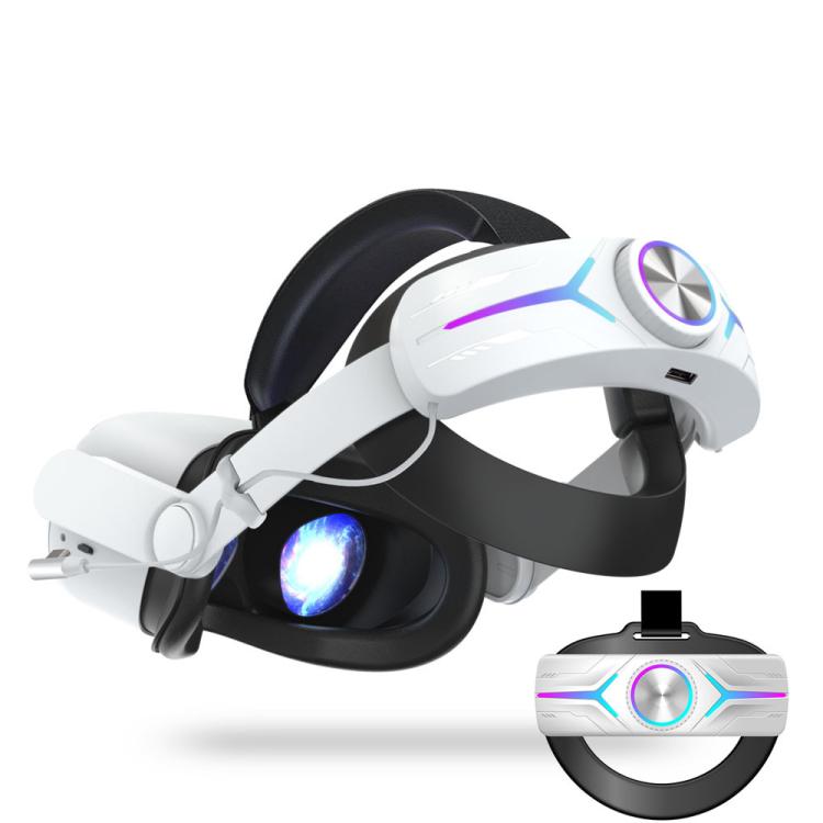 For Meta Quest 2 VR RGB Head Strap Adjustable Headband Built-in 8000 mAh Battery, For Meta Quest 2 (Gaming White), For Meta Quest 2 (Gaming Black), For Meta Quest 2 (White)