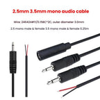 Mono Cable 2Pin AUX Single Head Cable Speaker Audio Power Cord Audio Cord, Length: 25cm, 2.5mm Male, 2.5mm Female, 3.5mm Male, 3.5mm Female