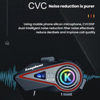 Kuqibao K23S Helmet Bluetooth Earphones 1000m Motorcycle Bluetooth-compatible 2 Person Intercom With Light Waterproof Headset, Hard Wheat, Soft Wheat
