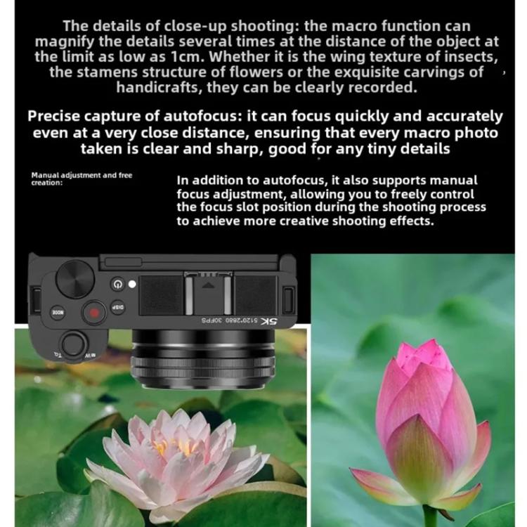 Ordro G930 8.0MP 5K CCD Digital Camera 5X Optical Zoom & Wide-Angle 3.2" Touch Screen Vlogging Camera, G930 White, G930 Blac