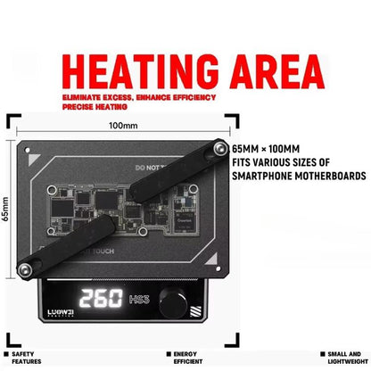 LUOWEI HS3 Universal Preheating Heating Station Layered Lamination Tinning Degumming Heating Station, US Plug, EU Plug