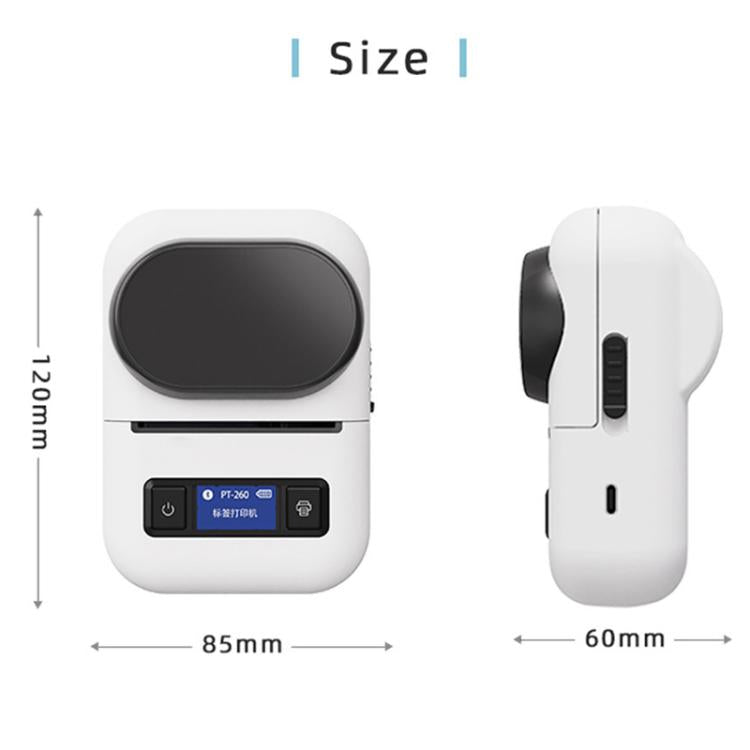 PT260 50mm/s  203DPI Bluetooth Thermal Label Printer, 57mm Print Width for Commercial & Office Use