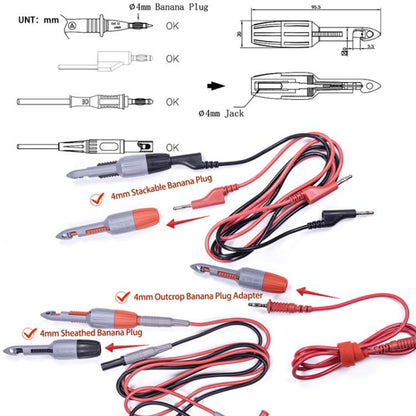 Universal Multimeter Test Piercing Probe For Auto Repair, 2mm Jack, 4mm Jack