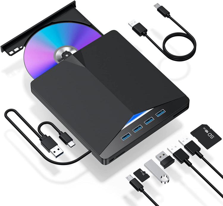 USB3.0 / Type-C External Removable Optical Drive DVD / CD Multi-Interface Writer, XD013