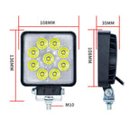 DC 12V-80V Forklift LED High Brightness Front Working Headlight, 4 Inches 9 Beads, 4 Inches 16 Beads