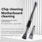 Stiffened Cylinder Short Brush Cell Phone Repair Motherboard Cleaning Brush, 2 In 1 Brush