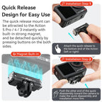 For DJI Osmo 360/Action 5 Pro/4/3 aMagisn Metal Magnetic Quick Release Mount Dual Interface Adapter