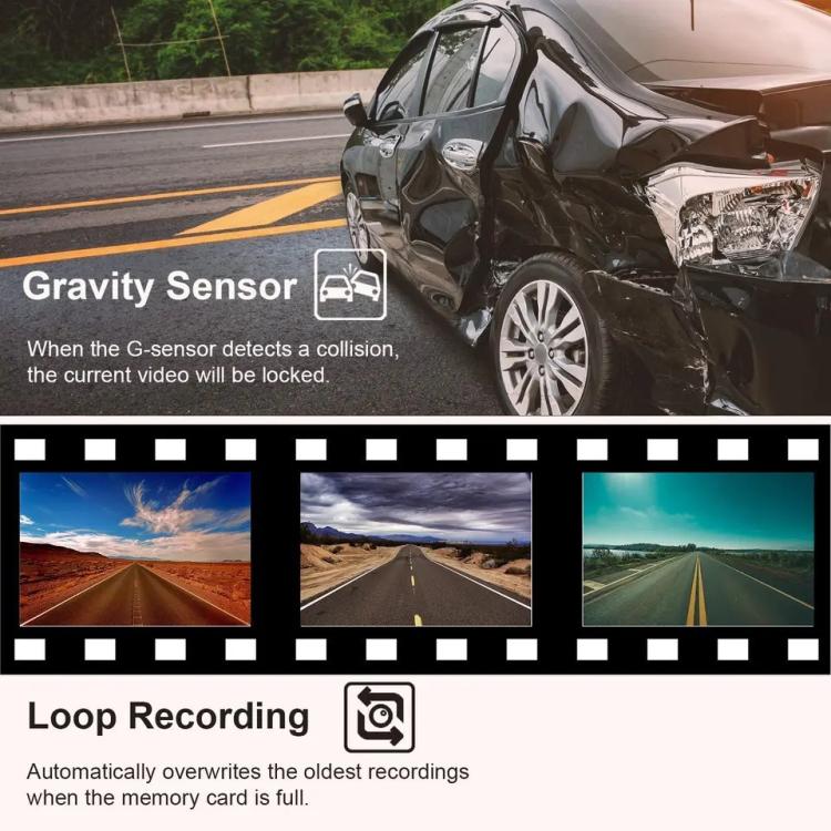 WIFI Connected 4K Three-Lens Car Driving Recorder, G79