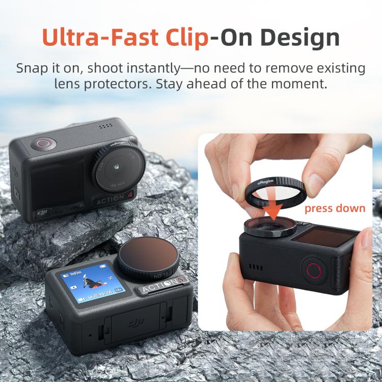 aMagisn Filter For DJI Action 5 Pro / 4 / 3, CPL, ND8+16+32+64, ND8+16+32+CPL