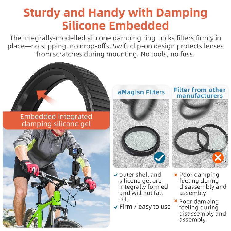aMagisn Filter For DJI Action 5 Pro / 4 / 3, CPL, ND8+16+32+64, ND8+16+32+CPL