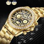 Dulunwe 6055A 30m Waterproof Tiger-pattern Dial Automatic Mechanical Watch