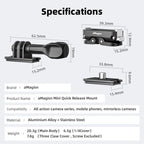 aMagisn Mini Quick Release Mount for Sports Cameras, 2-claw Base+1/4 Inch Cover, 2-claw Base+3-claw Cover, 1/4 Inch Base + 1/4 Inch Cover, 1/4 Inch Base+3-claw Cover, 2-claw Main Body, 1/4 Inch Main Body, 1/4 Upper Cover, 3-claw Upper Cover