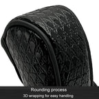 Peacock Pattern Leather Car Gear Shift Protective Cover, Sticky Type Automatic Gear, Zipper Type Manual Gear