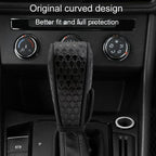 Peacock Pattern Leather Car Gear Shift Protective Cover, Sticky Type Automatic Gear, Zipper Type Manual Gear